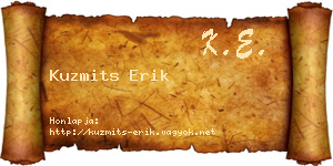 Kuzmits Erik névjegykártya